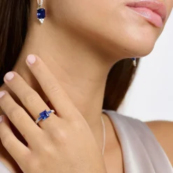 Blue & White Stones Ring