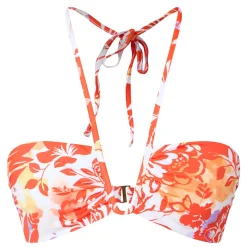 Border Pareo Tie-Fastening Floral Bikini Top