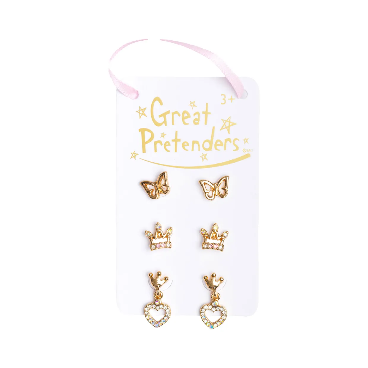 Boutique Royal Crown Studded Earrings Set of Three
