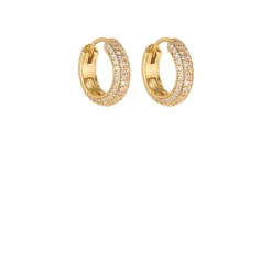 Brilliant Statement Pavé Mini Huggies
