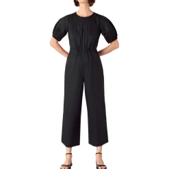 Broderie Cropped Straight Leg Jumpsuit