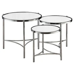 Brookville Round Mirror Table Three-Piece Set