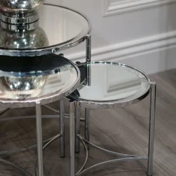 Brookville Round Mirror Table Three-Piece Set