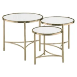 Brookville Round Mirror Table Three-Piece Set