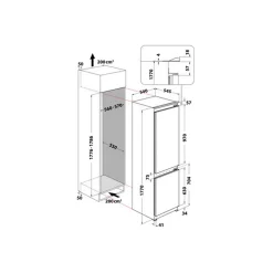 Built In 55cm Fridge Freezer Direct Cooling 70-30
