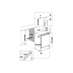 Built In 60cm Under Counter Larder Fridge 144L