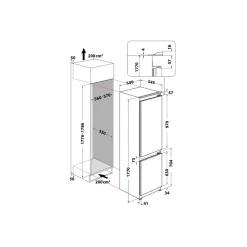 Built-In 55cm 273L 70-30 Fridge Freezer with Stop Front Technology