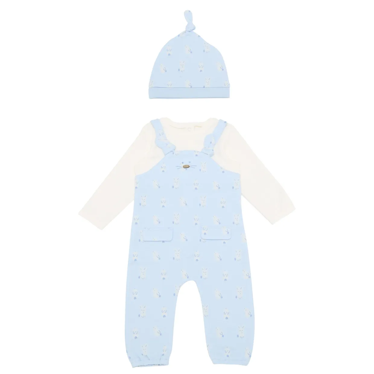 Bunny Dungarees & Hat Two-Piece Set