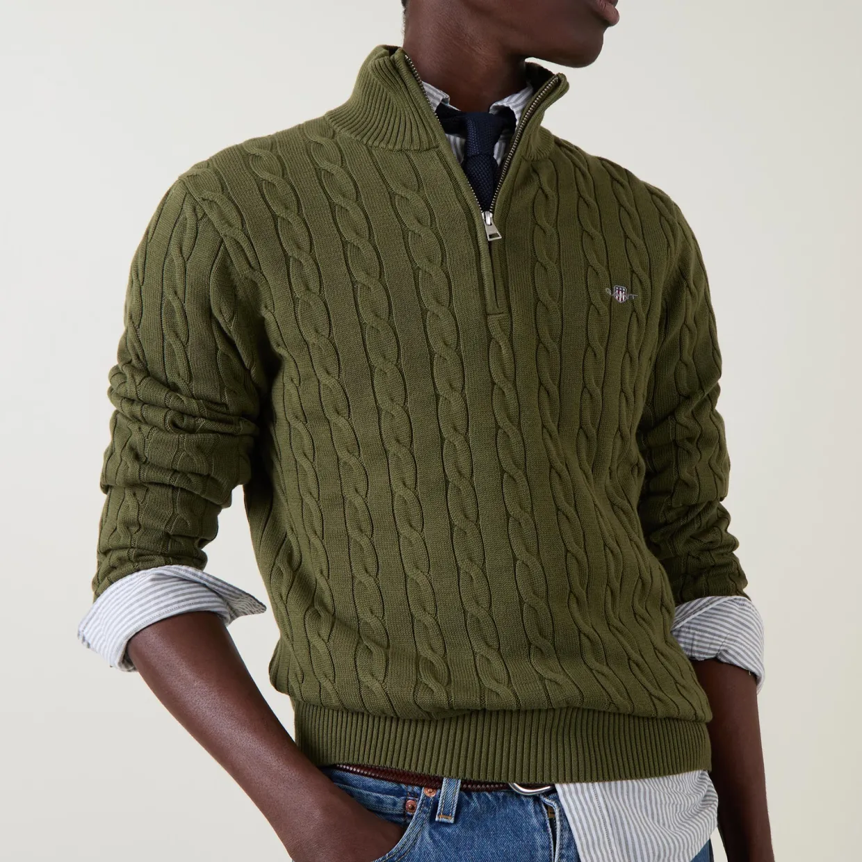 Cable Half-Zip Sweater