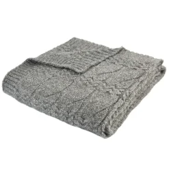 Cable Knit Throw Grey