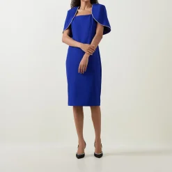 Cape-Sleeve Pencil Dress
