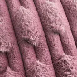 Carved Faux Fur Cushion Pink