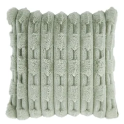 Carved Faux Fur Cushion Sage