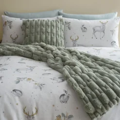 Carved Faux Fur Cushion Sage