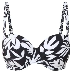 Catalina Monochrome Floral Bikini Top