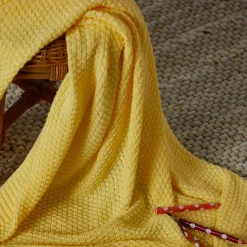 Cellular Cotton Baby Blanket Yellow