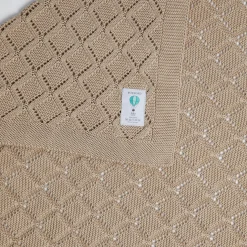 Cellular Cotton Baby Blanket Beige