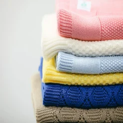 Cellular Cotton Baby Blanket Beige