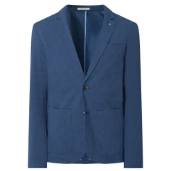 Check Seersucker Single-Breasted Blazer