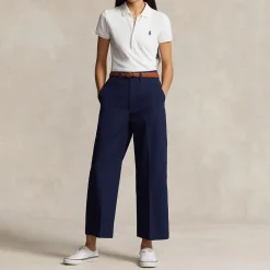 Chino Cropped Wide Leg Trousers