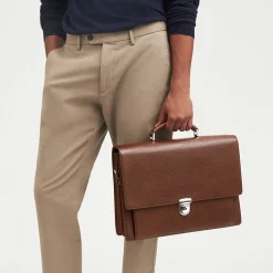 City Grained Leather Briefcase
