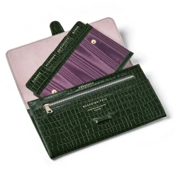 Classic Croc-Embossed Leather Travel Wallet