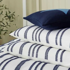 Clipped Duvet Set Navy