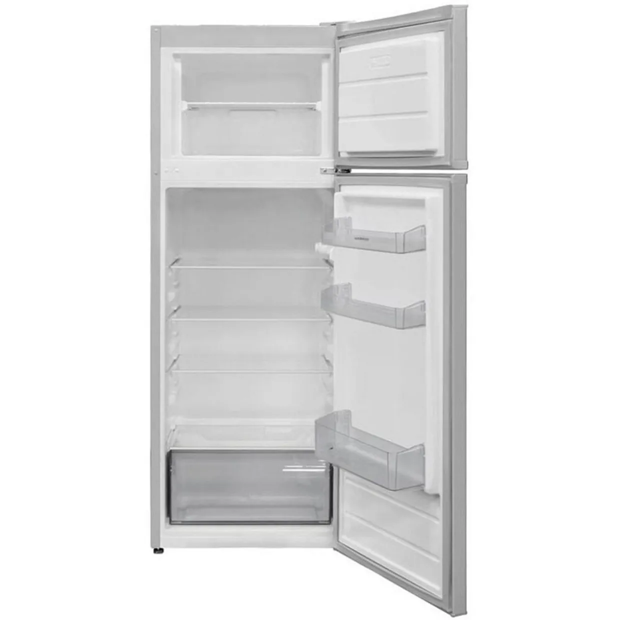 54cm Freestanding 144cm Top Mount Low Frost Fridge Freezer Silver