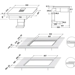 83cm Induction with Integrated Extractor and Ceramic Filter Included