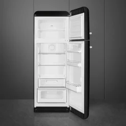 60cm 50s Style Right Hand Hinge Fridge Freezer Black