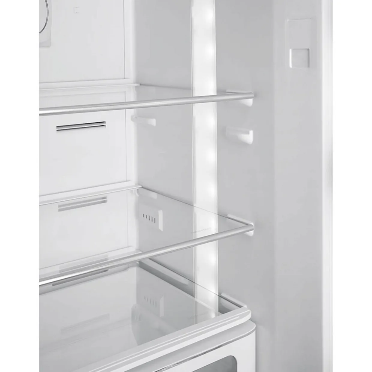60cm 50s Style Right Hand Hinge Fridge Freezer Black
