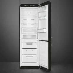 60cm 50s Style Right Hand Hinge Fridge Freezer Black