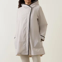 Contrast-Trim Parka Jacket