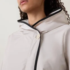 Contrast-Trim Parka Jacket