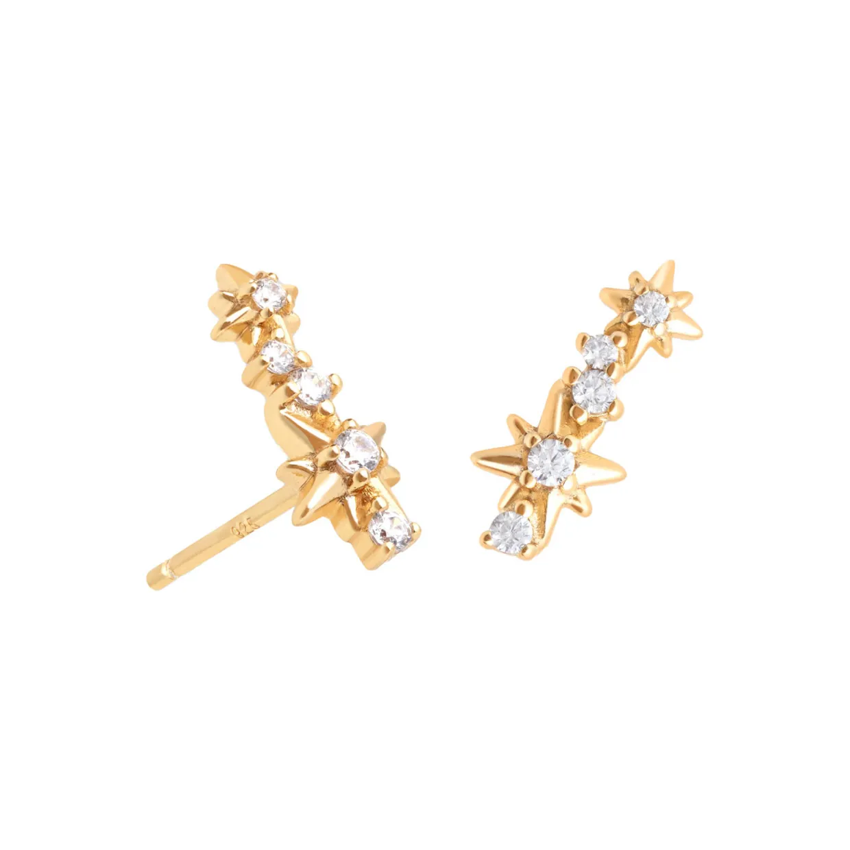 Cosmic Crystal Climber Stud Earrings