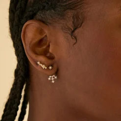 Cosmic Crystal Ear Jacket Stud Earrings