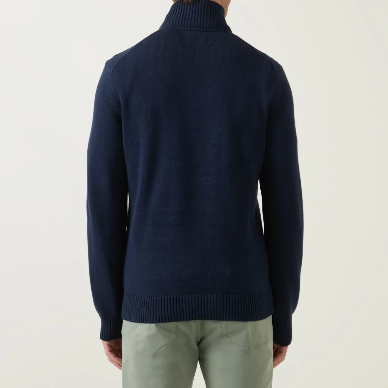 Cotton Casual Half-Zip Sweater