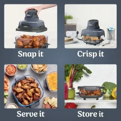 CRISPi 4-in-1 Portable Glass Air Fryer Cyber Space