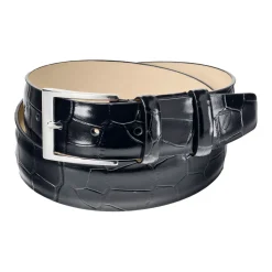 Croc Embossed Leather Belt