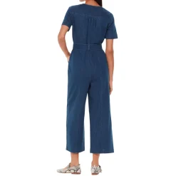 Cropped Denim Jumpsuit