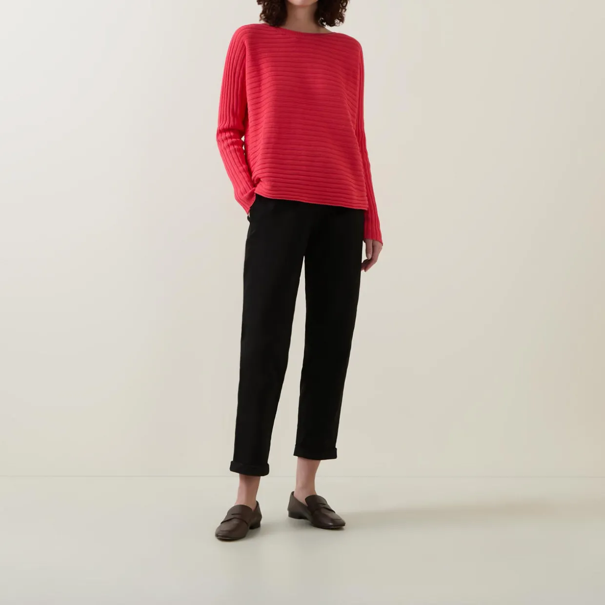 Cropped Slim-Leg Trousers