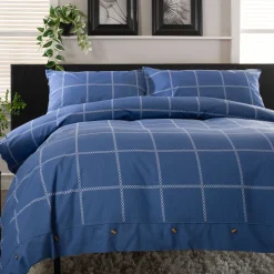 Crossley Heath Duvet Set Blue/White