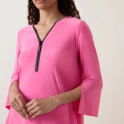 Crystal Embellished Half-Zip Tunic
