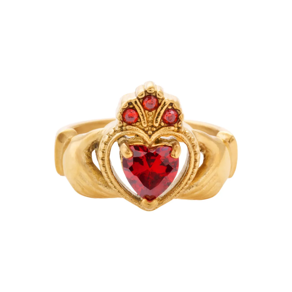 Cuisle Mo Croí Ruby Claddagh Ring