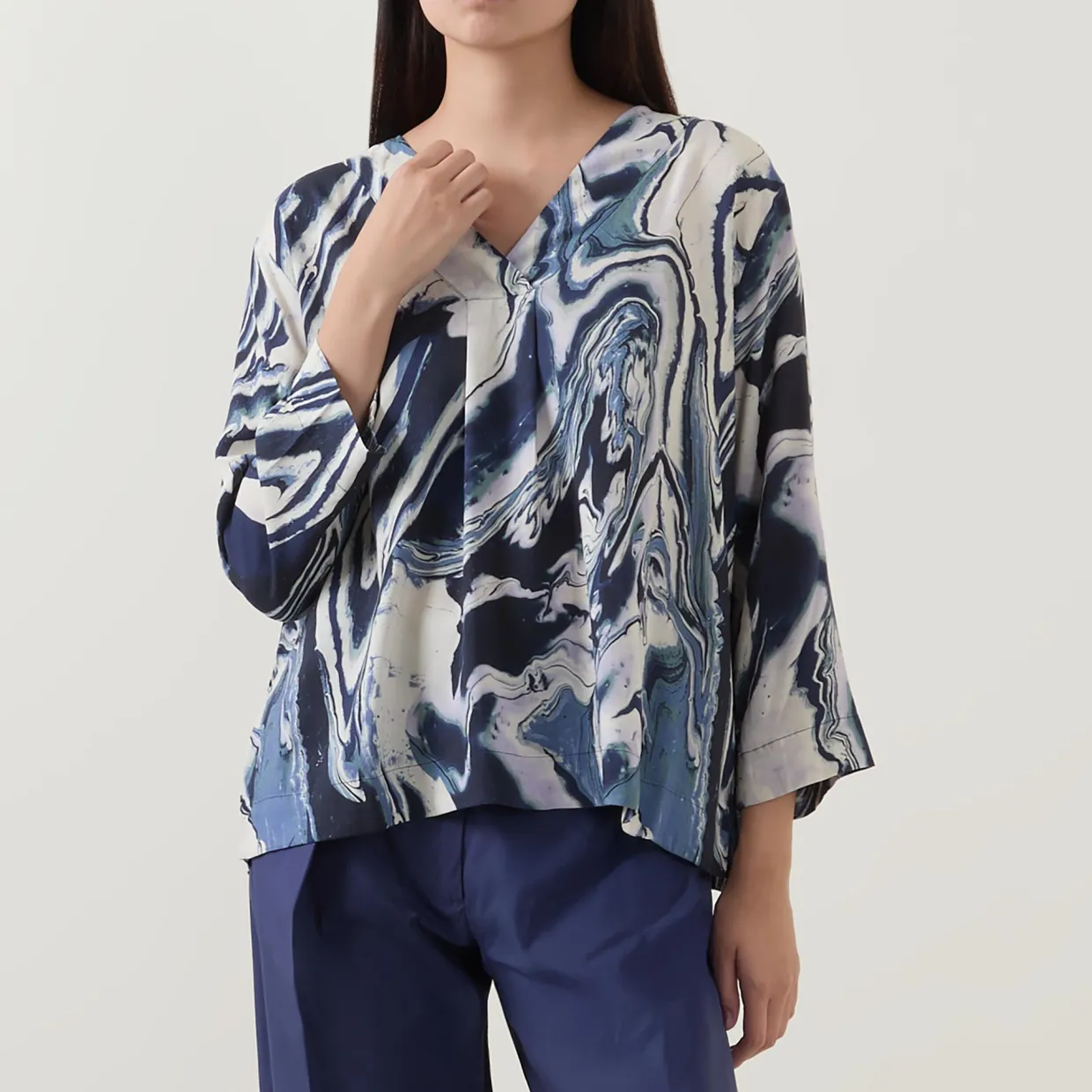 Daciana Abstract Print Top