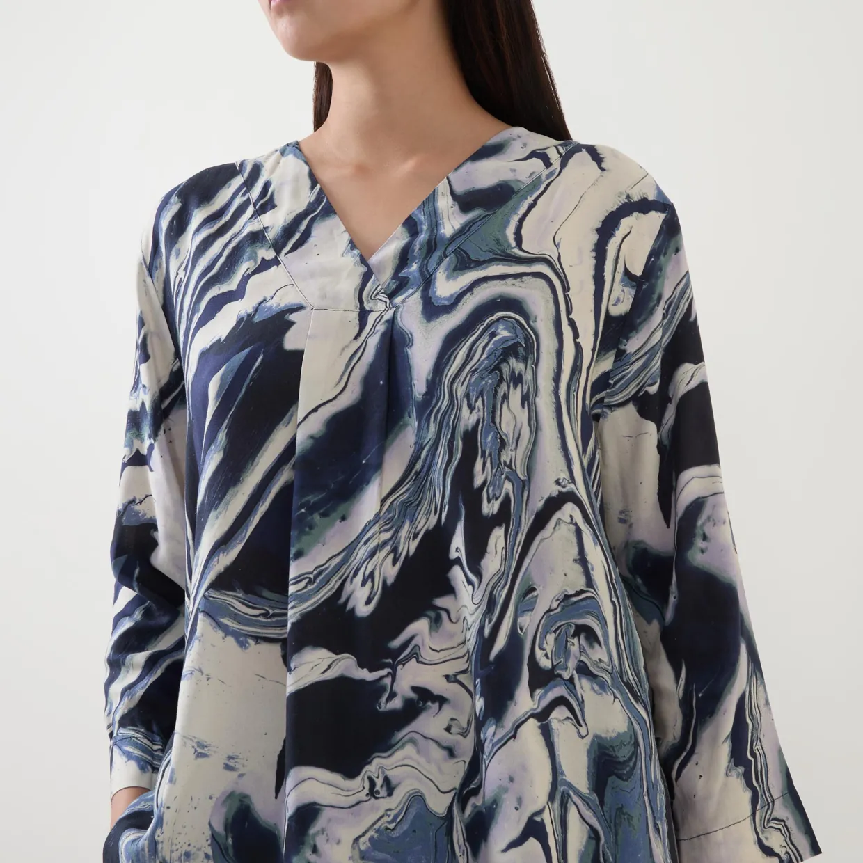 Daciana Abstract Print Top