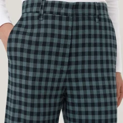 Dale Check Cropped Straight Leg Trousers