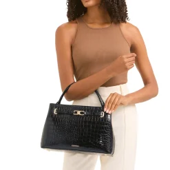 Daniella Large Croc-Embossed Tote Bag