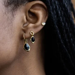 Dapple Black Onyx Stud Earrings