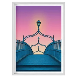 Dawn Dusk Ha'Penny Bridge Framed Print